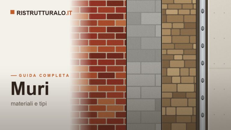 Diversi materiali per muri e pareti in una ristrutturazione