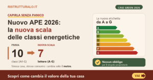 Nuovo APE 2026: la nuova scala delle classi energetiche A-G
