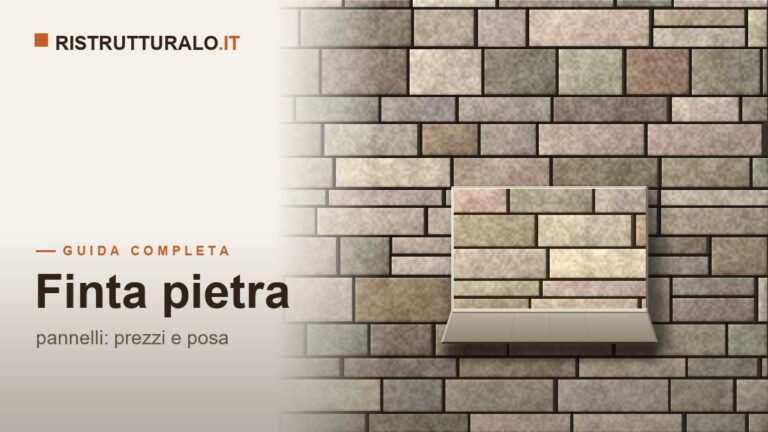 Pannelli in finta pietra applicati su una parete durante una ristrutturazione
