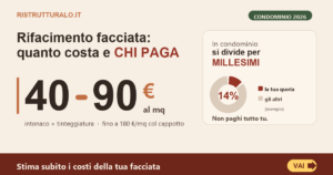 Rifacimento facciata 2026: costi al mq, bonus e chi paga