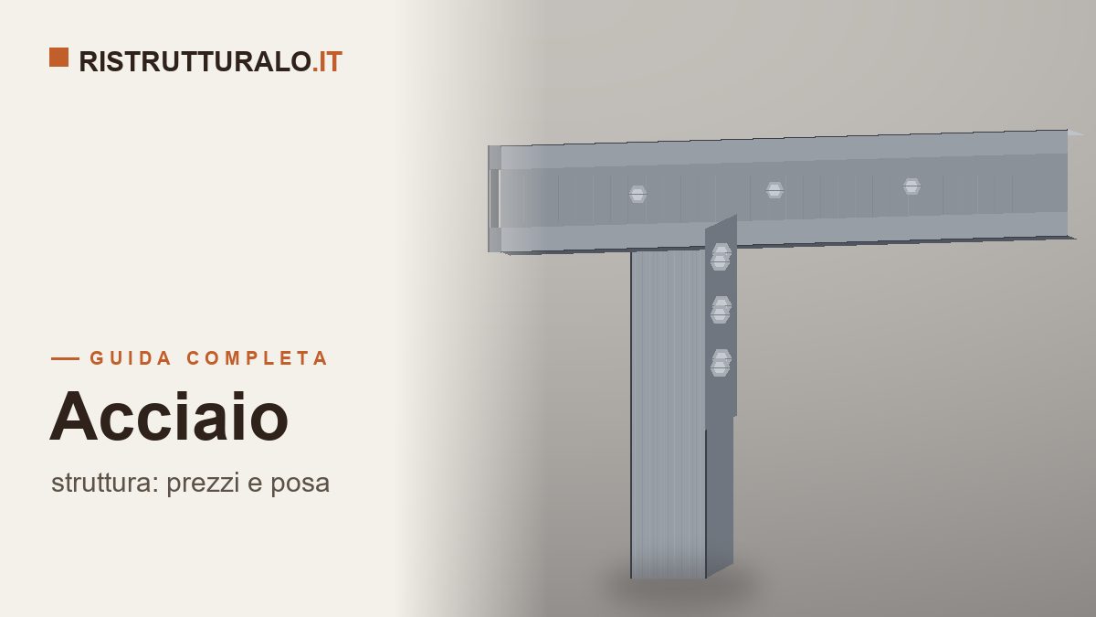 Struttura portante in acciaio in un cantiere di ristrutturazione