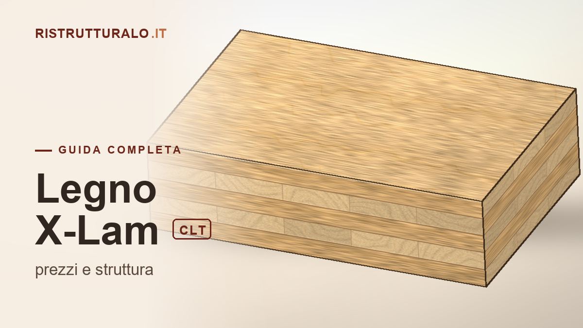 Struttura in legno X-Lam durante una costruzione