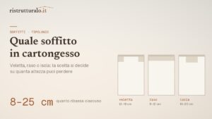 Soffitto in cartongesso: le tipologie, quale scegliere e quanto ribassa