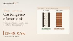 Tramezzi in cartongesso o in laterizio: costi, acustica e quale scegliere