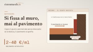 Il battiscopa non va fissato al pavimento, e chi lo fa gonfia il parquet sei mesi dopo