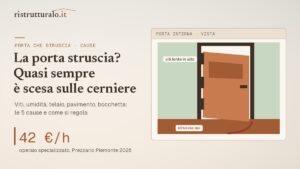 Regolare una porta interna che struscia o non chiude: le 5 cause, le cerniere e i costi