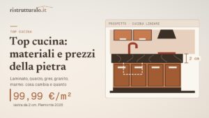 Top cucina: materiali, spessori e prezzi della lastra in pietra nel 2026